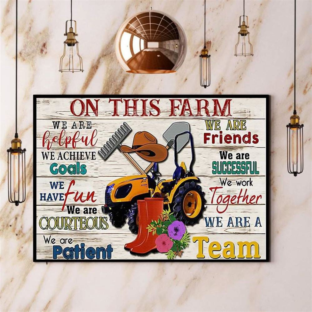 Farmer On This Farm We Are A Team Canvas, Farm Canvas, Farm Gift, Farm Home Decor