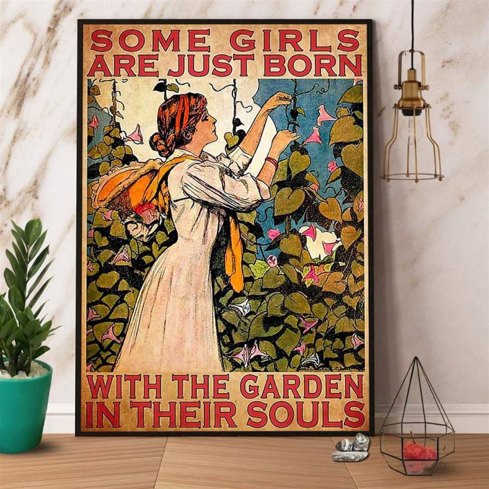 Farmer Some Girls Are Just Born With The Garden In Their Soul Canvas, Farm Canvas, Farm Art Decor