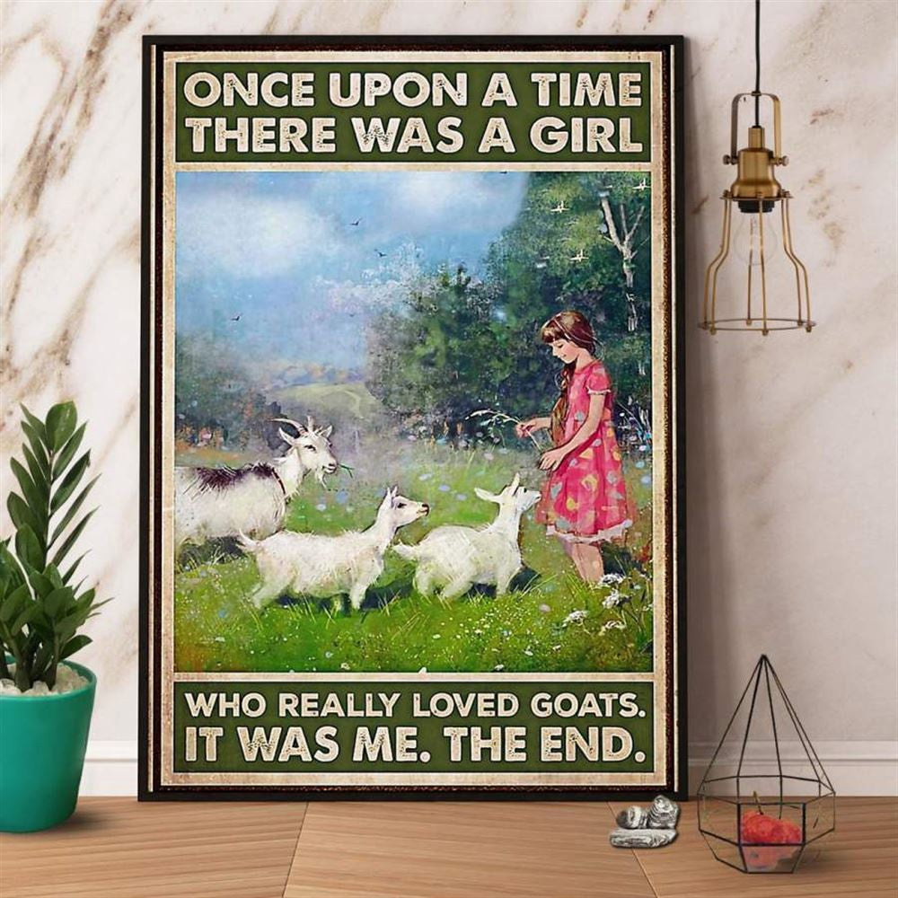 Farmer There Was A Girl Who Really Loved Goats Canvas, Farm Canvas, Farm Art Decor