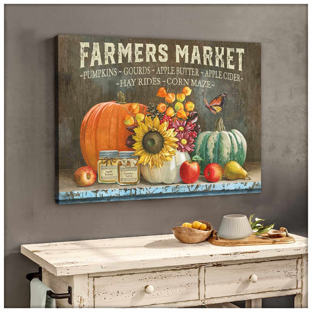 Farmhouse Canvas Farmers Market Canvas, Farmhouse Canvas, Farm Gift, Farm Home Decor