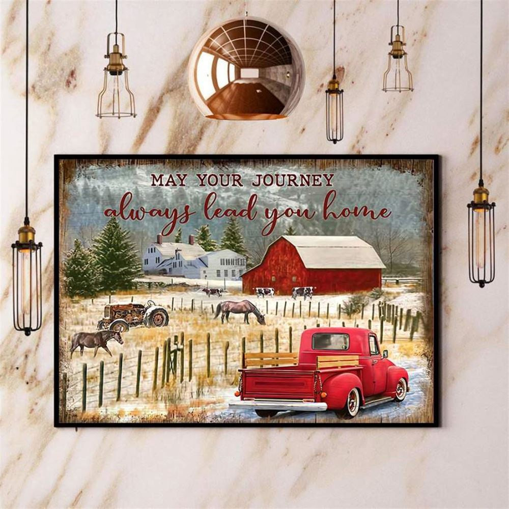 Farmhouse May Your Journey Always Lead You Home Canvas, Farm Canvas, Farm Gift, Farm Home Decor