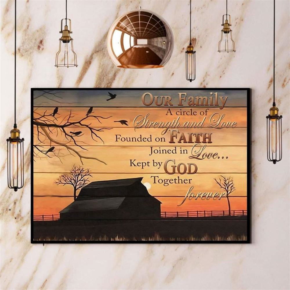Farming Our Family Circle Of Strength &Amp Love Forever Canvas, Farm Canvas, Farm Gift, Farm Home Decor
