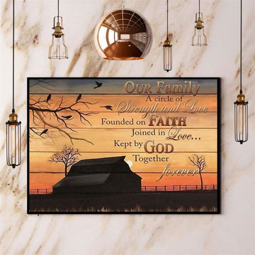 Farming Our Family Circle Of Strength &Amp Love Forever Canvas, Farm Canvas, Farm Gift, Farm Home Decor