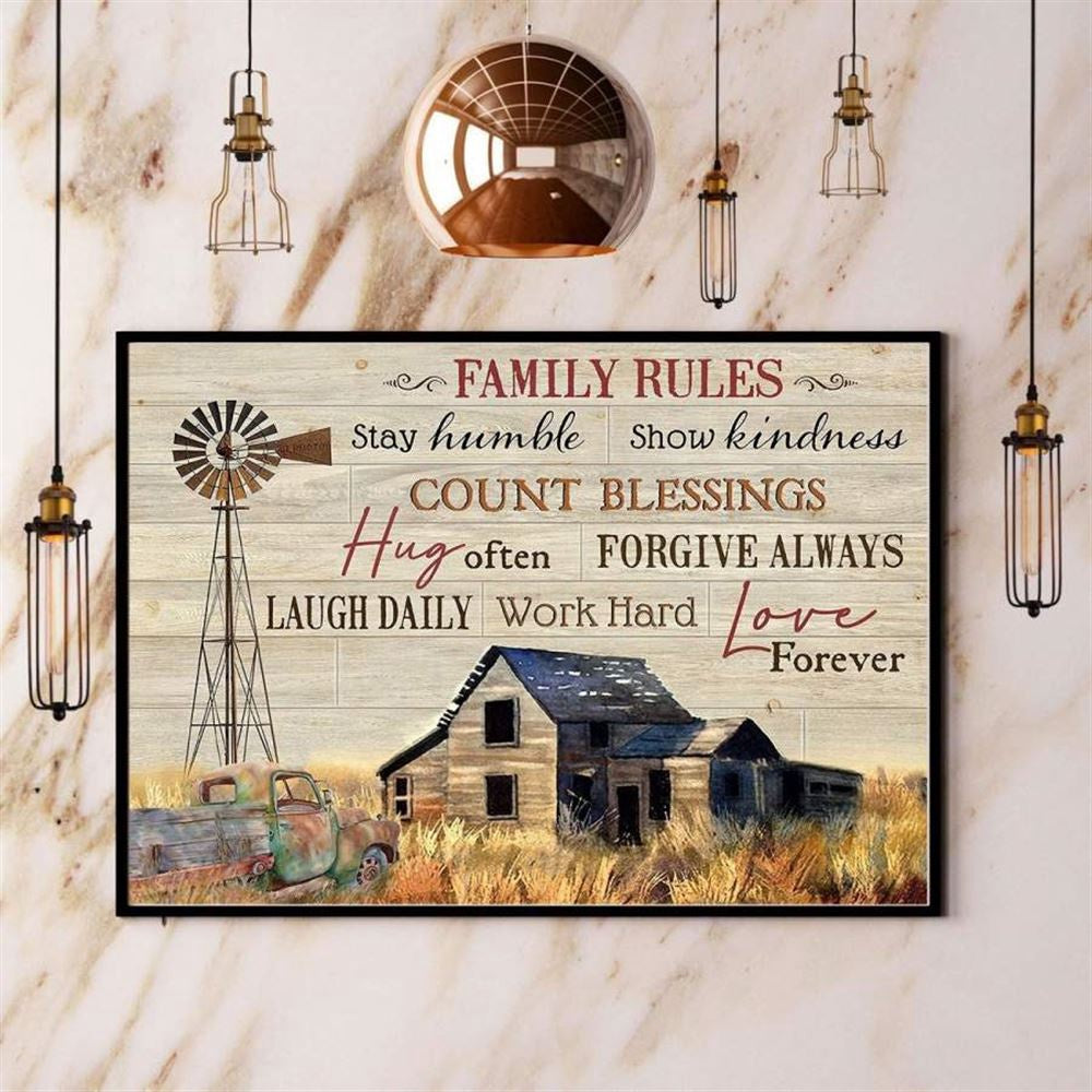 Farming Stay Humble Work Hard Love Forever Landscape Canvas, Farm Canvas, Farm Gift, Farm Home Decor