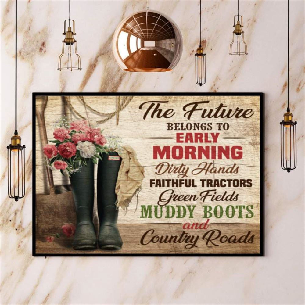 Farming The Future Belongs To Early Morning Canvas, Farm Canvas, Farm Gift, Farm Home Decor