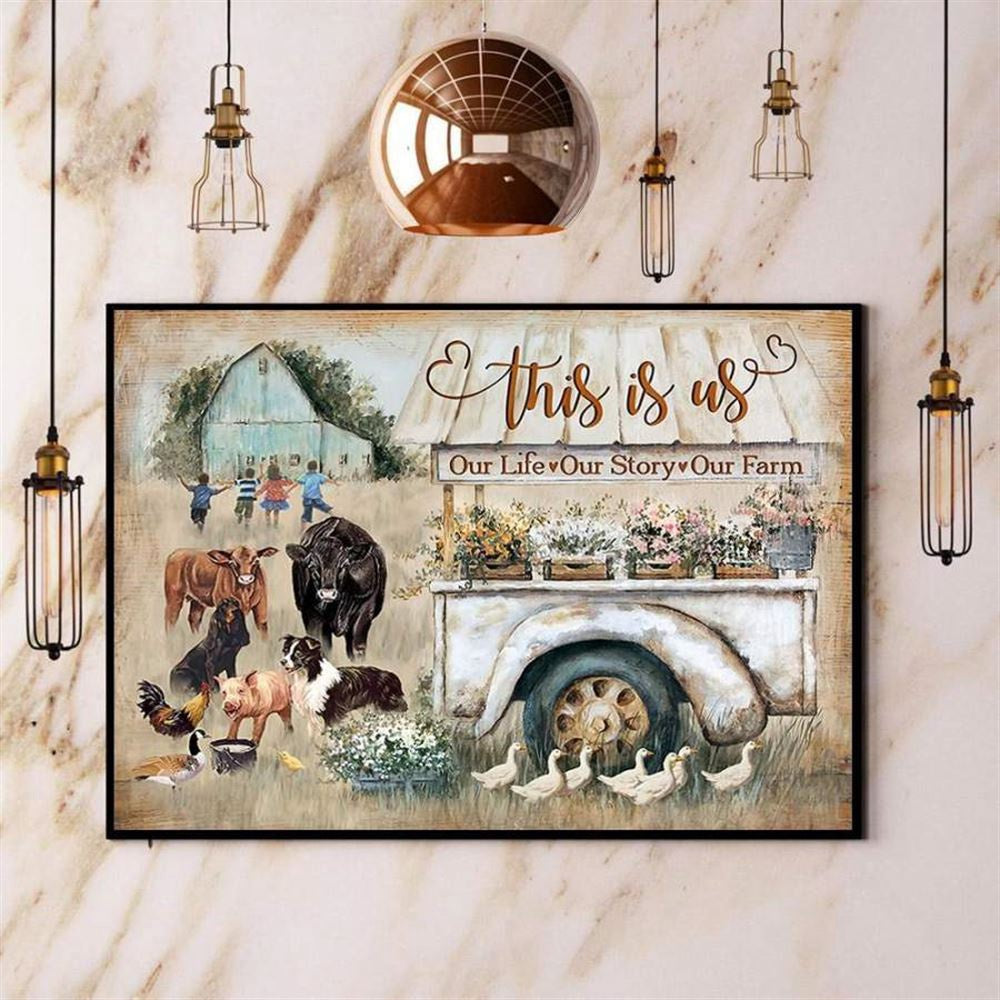 Farming This Is Us Our Life Our Story Our Farm Canvas, Farm Canvas, Farm Gift, Farm Home Decor