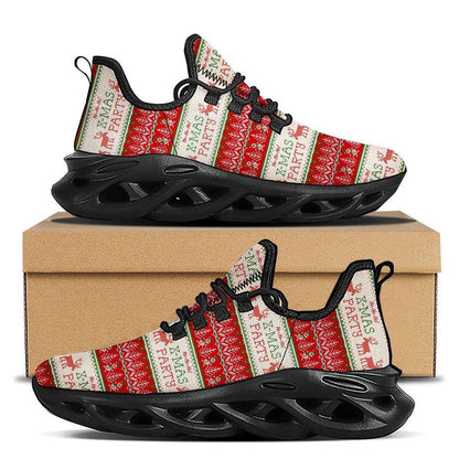 Festive Christmas Knitted Print Pattern Black Max Soul Shoes, Christmas Sneakers, Christmas Shoes, Christmas Clunky Sneaker