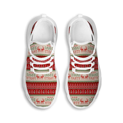 Festive Christmas Knitted Print Pattern White Max Soul Shoes, Christmas Sneakers, Christmas Shoes, Christmas Clunky Sneaker