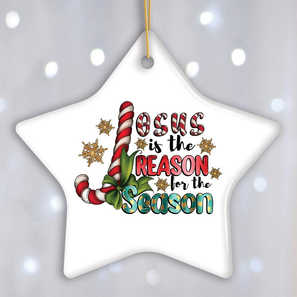 Festively Fun Jesus is the Reason for the Season Religious Christmas Ornament, Christmas Ornament
