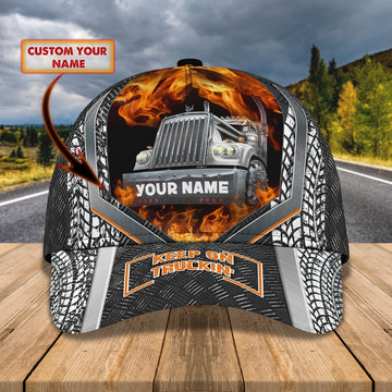 Fire Trucker Customized Name 3D Cap, Farmer Cap, Vintage Farmer Hat, Mens Farmer Hats, Cap For Farmers