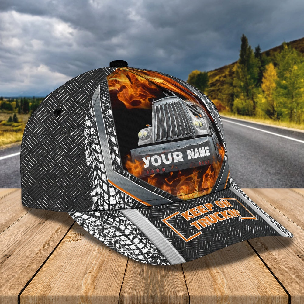 Fire Trucker Customized Name 3D Cap, Farmer Cap, Vintage Farmer Hat, Mens Farmer Hats, Cap For Farmers