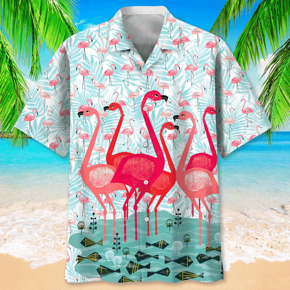 Flamingos All Over Printed Hawaiian Shirt, Farm Hawaiian Shirt, Farmer Hawaii