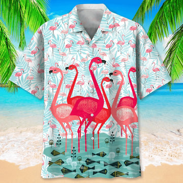 Flamingos All Over Printed Hawaiian Shirt, Farm Hawaiian Shirt, Farmer Hawaii
