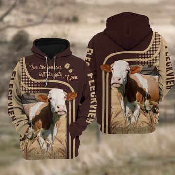 Fleckvieh Cattle Live Like Some One Hoodie, Farmer Hoodie, Farm Themed Shirts, Farm Tee Shirts