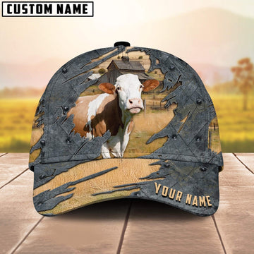 Fleckvieh Customized Name Cap, Farmer Cap, Vintage Farmer Hat, Mens Farmer Hats, Cap For Farmers