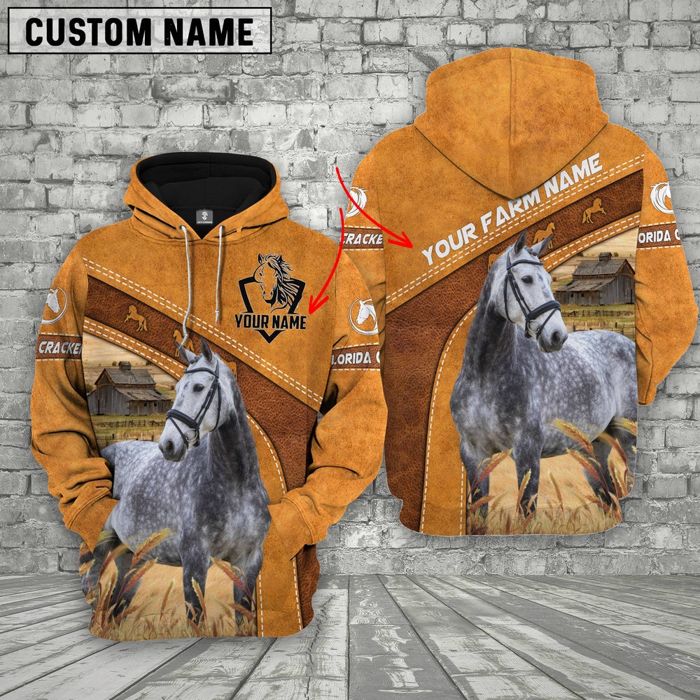 Florida Cracker Horse Custom Name Race Hoodie, Farmer Hoodie, Custom Farm Shirts, Farmer T Shirt