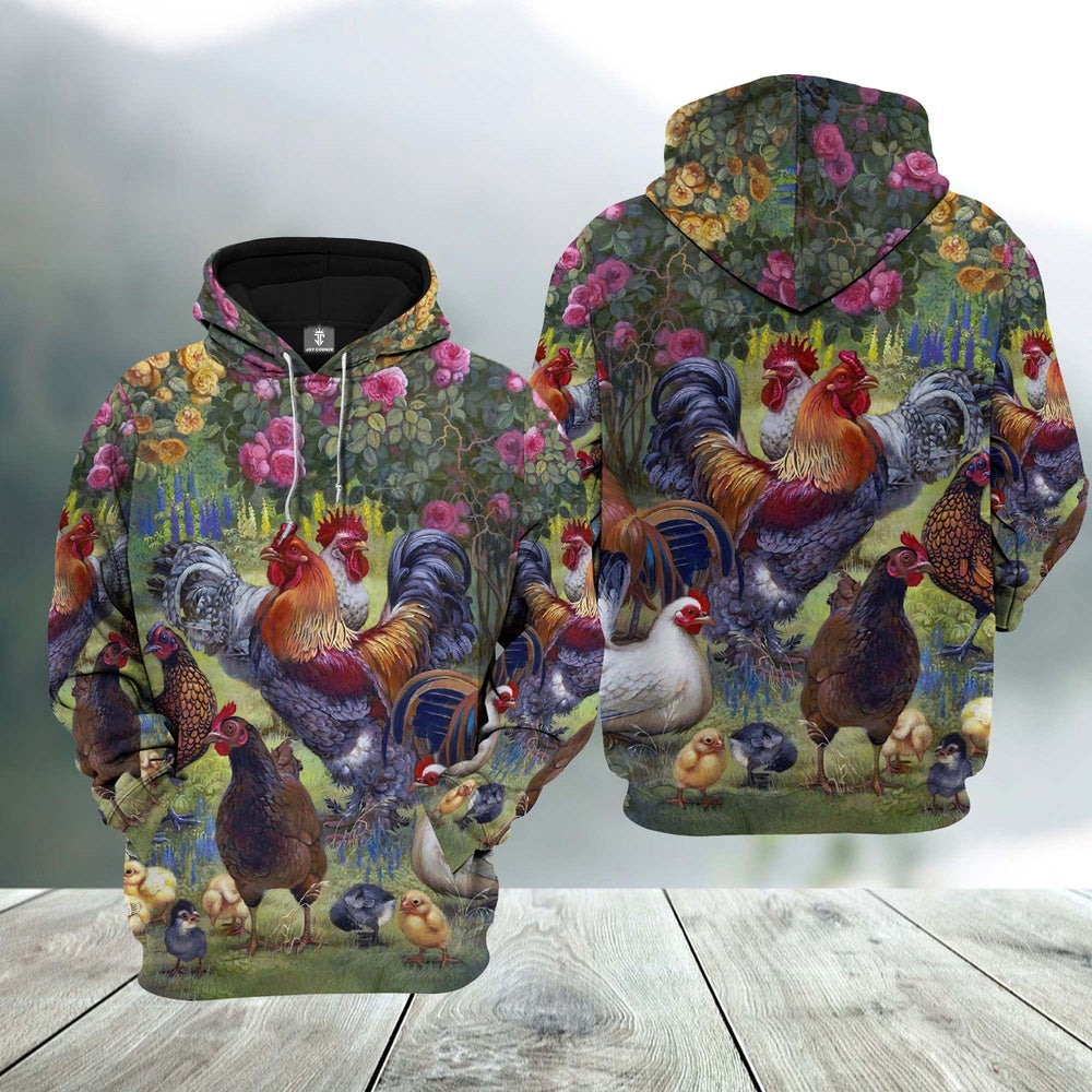 Forest Chicken Hoodie, Farmer Hoodie, Farm Themed Shirts, Farm Tee Shirts