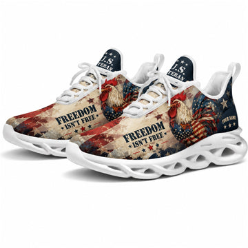 Custom Name Freedom Is Not Free Eagle Max Soul Shoes, Veteran Sneaker