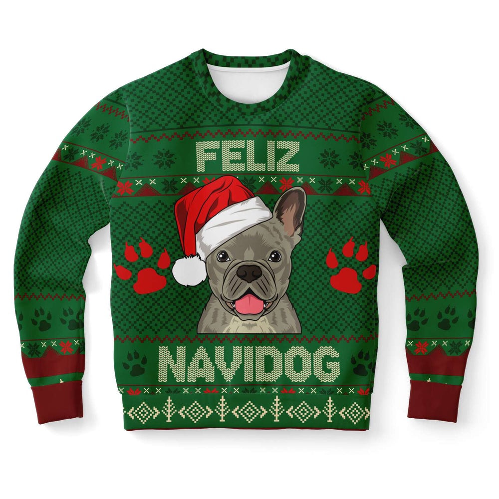 French Bulldog Feliz Navidog Ugly Christmas Sweater, Christmas Ugly Sweater, Sweater Xmas, Ugly Sweater