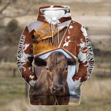 Funny Brangus Cattle Farmhouse 3D Printed Hoodie, Farmer Hoodie, Farm Themed Shirts, Farm Tee Shirts