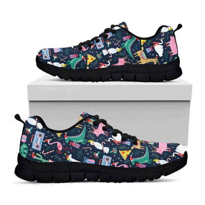 Funny Christmas Animals Pattern Print Shoes Sneaker, Christmas Shoes, Chistmas Sneaker, Christmas Running Shoes