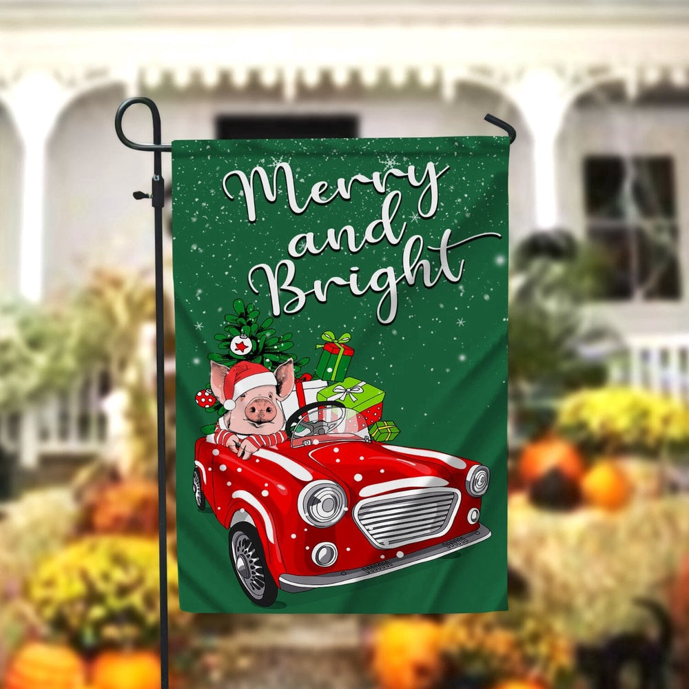 Funny Christmas Garden Flag, Merry And Bright FlagXmas, Garden Flags, Outdoor Xmas Flags, Christmas Outdoor Decor