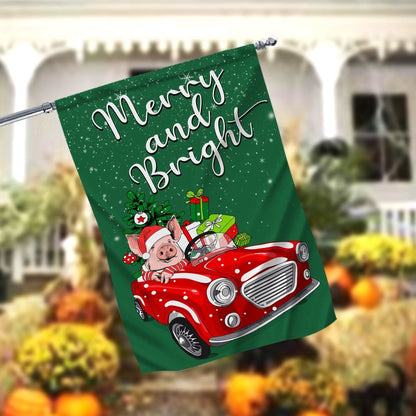 Funny Christmas Garden Flag, Merry And Bright FlagXmas, Garden Flags, Outdoor Xmas Flags, Christmas Outdoor Decor