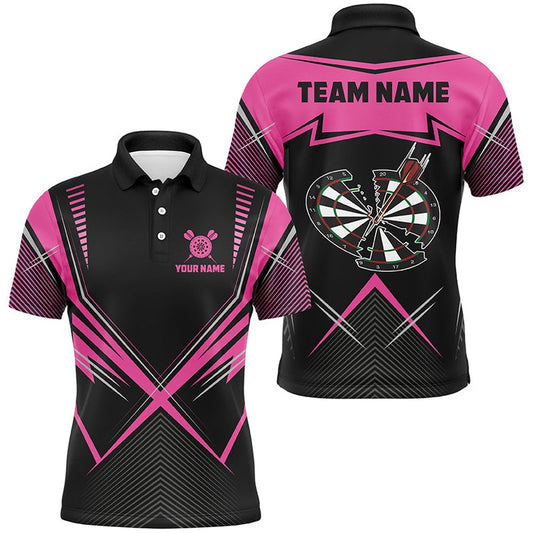 Funny Crack Darts Board Custom Darts Polo Shirts For Men, Pink Darts Team Polo, Darts Team Polo Shirt