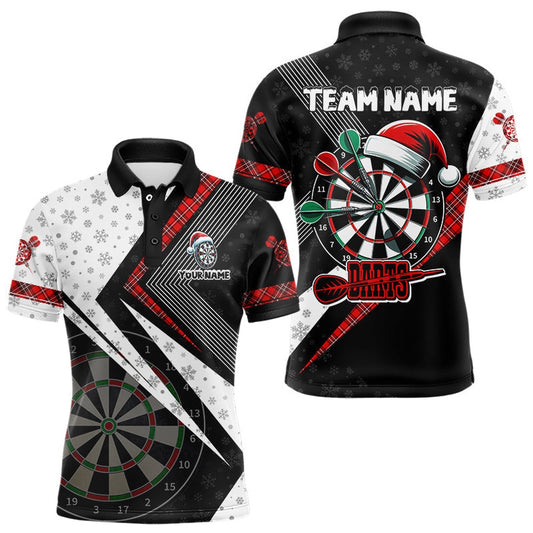 Funny Darts Board Santa Custom Christmas Dart Shirts For Men Best Christmas Gifts For Darts Lover, Darts Team Polo Shirt