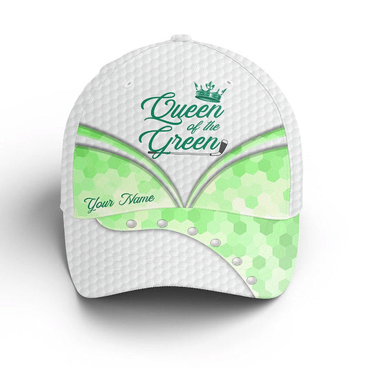 Funny Golfer Hat Custom Name Queen Of The Green Sun Hats For Women, Ladies Golf Hats, Golf Baseball Cap