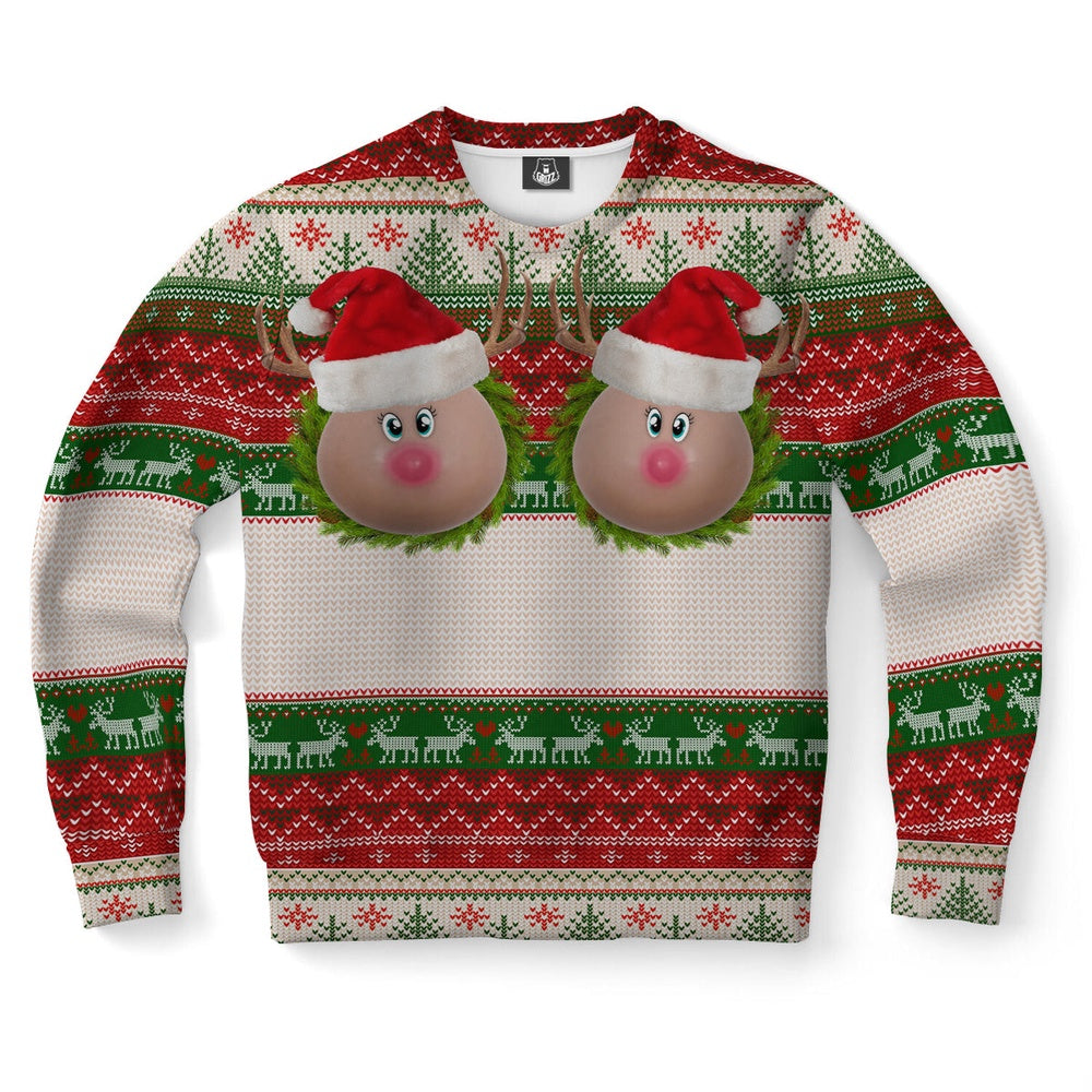 Funny Naughty Reindeer Ugly Christmas Sweater, Christmas Ugly Sweater, Sweater Xmas, Ugly Sweater