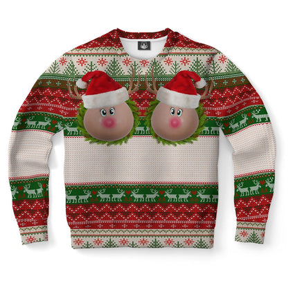 Funny Naughty Reindeer Ugly Christmas Sweater, Christmas Ugly Sweater, Sweater Xmas, Ugly Sweater