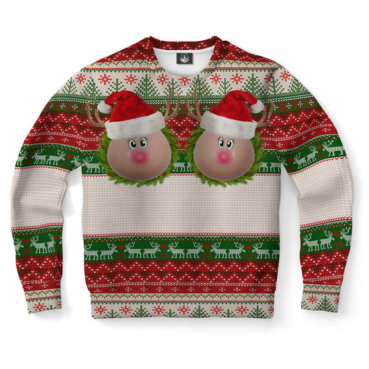 Funny Naughty Reindeer Ugly Christmas Sweater, Christmas Ugly Sweater, Sweater Xmas, Ugly Sweater