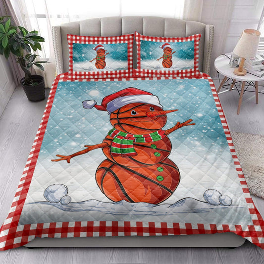 Funnymas Basketball Balls Santa Snowman Bedding Set, Christmas Beddings, Xmas Bedding Sets