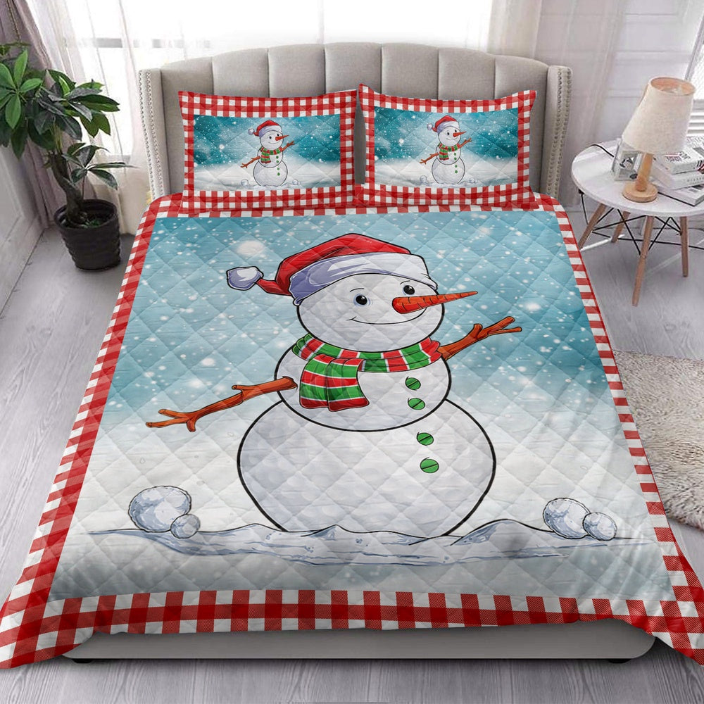 Funnymas Golf Balls Santa Snowman Bedding Set, Christmas Beddings, Xmas Bedding Sets