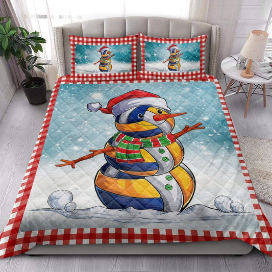 Funnymas Volleyball Balls Santa Snowman Bedding Set, Christmas Beddings, Xmas Bedding Sets