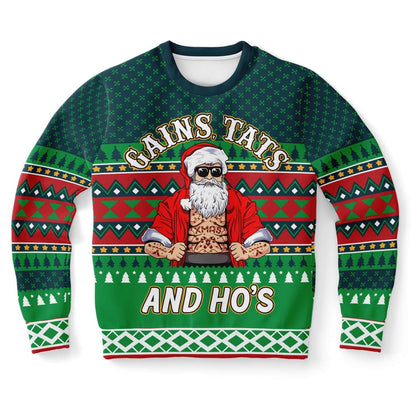 Gains Tats And Ho's Tattoo Gym Ugly Christmas Sweater, Christmas Ugly Sweater, Sweater Xmas, Ugly Sweater