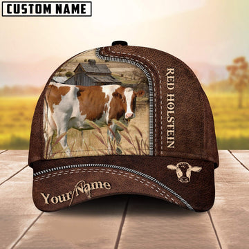 Gelbivieh Customized Name Leather Pattern Cap, Farmer Cap, Vintage Farmer Hat, Mens Farmer Hats, Cap For Farmers
