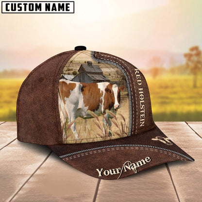 Gelbivieh Customized Name Leather Pattern Cap, Farmer Cap, Vintage Farmer Hat, Mens Farmer Hats, Cap For Farmers