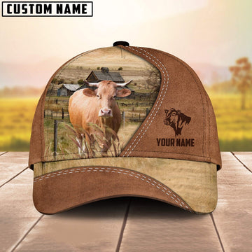 Gelbvieh Customized Name Brown Cap, Farmer Cap, Vintage Farmer Hat, Mens Farmer Hats, Cap For Farmers