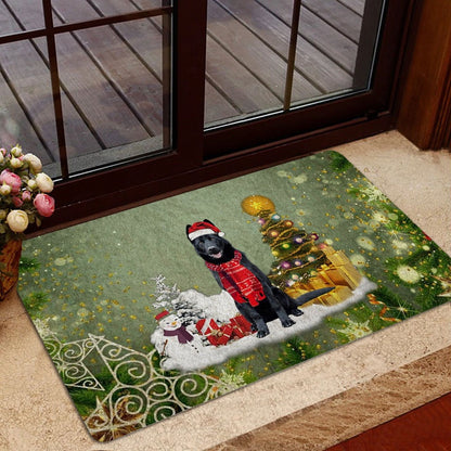 German Shepherd Welcome Doormat, Black German Shepherd Merry Christmas Snow Christmas Tree Xmas Welcome Doormat, Pets Home Decor Door Mat