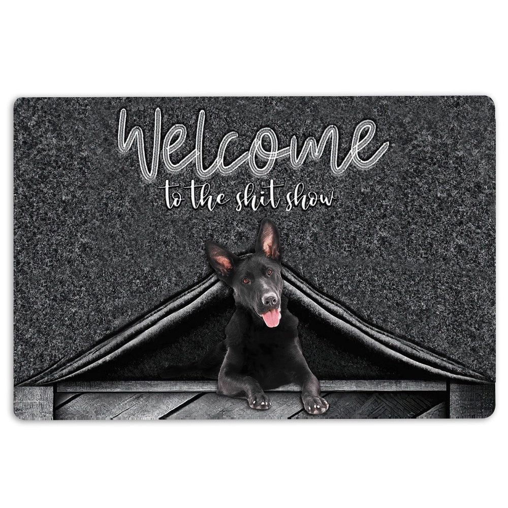 German Shepherd Welcome Doormat, Black German Shepherd Welcome to The Shitshow Gift For Dog Lover Welcome Doormat, Pets Home Decor Door Mat