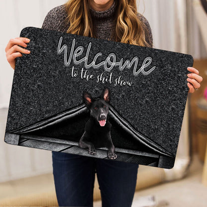 German Shepherd Welcome Doormat, Black German Shepherd Welcome to The Shitshow Gift For Dog Lover Welcome Doormat, Pets Home Decor Door Mat