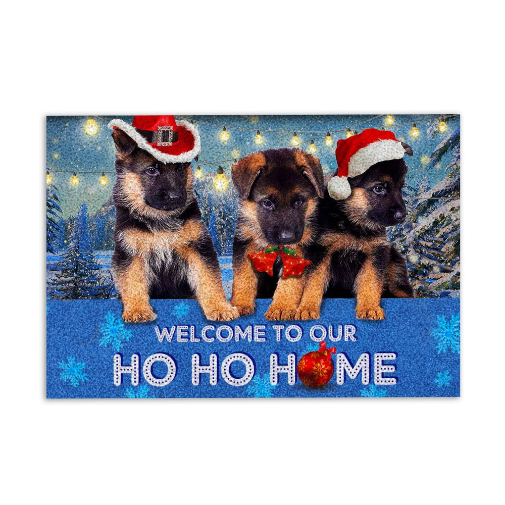German Shepherd Welcome Doormat, Cute German Shepherd Welcome Our Ho Ho Home Gift For Christmas Welcome Doormat, Pets Home Decor Door Mat