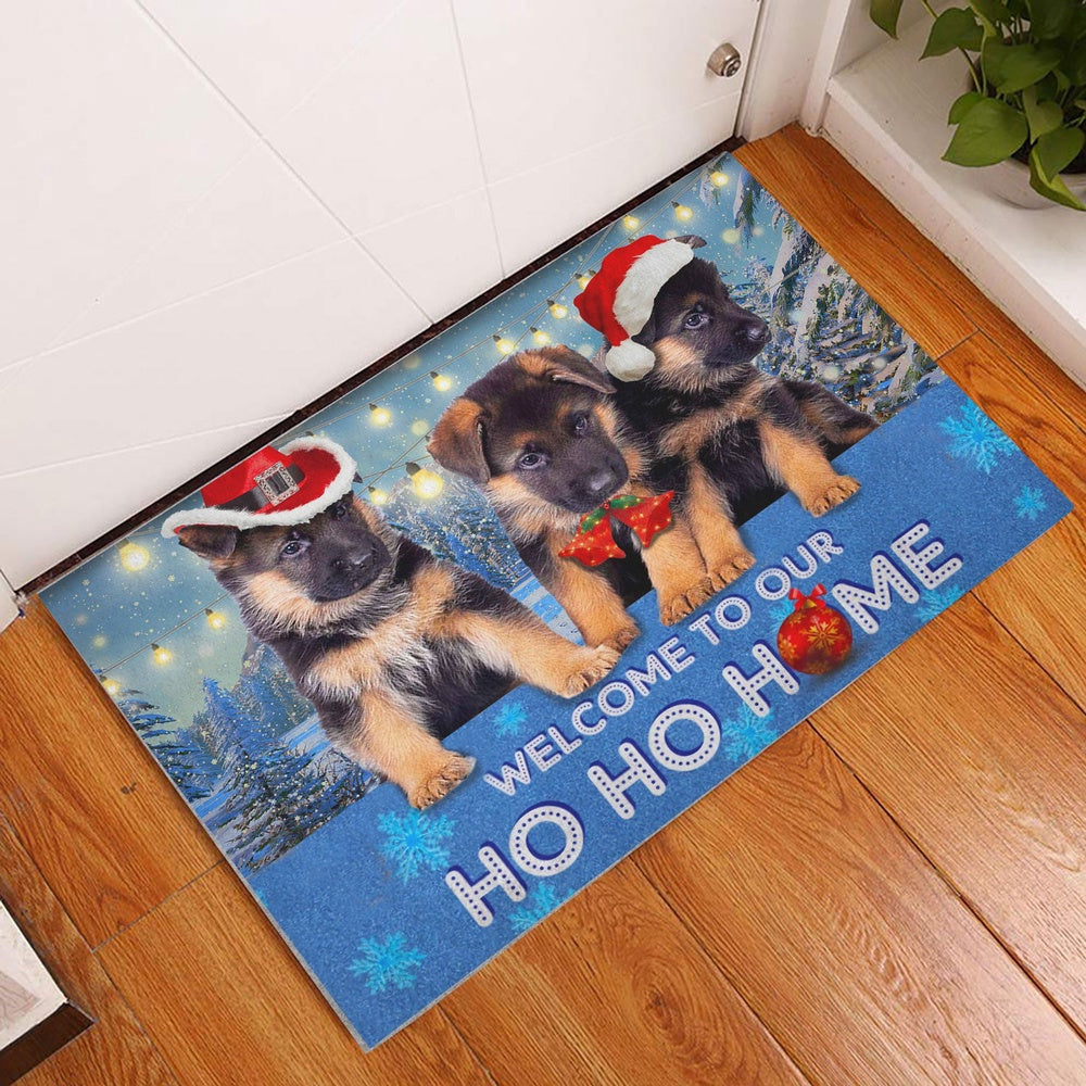 German Shepherd Welcome Doormat, Cute German Shepherd Welcome Our Ho Ho Home Gift For Christmas Welcome Doormat, Pets Home Decor Door Mat