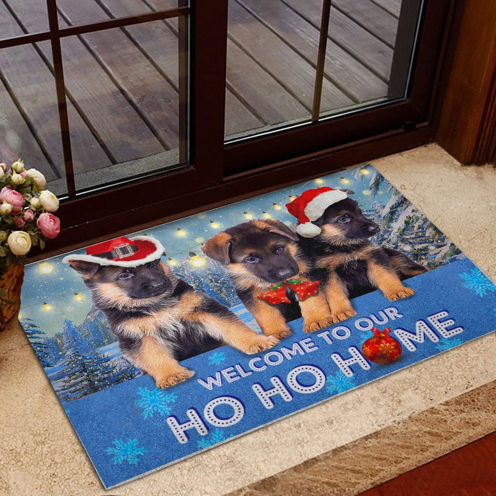 German Shepherd Welcome Doormat, Cute German Shepherd Welcome Our Ho Ho Home Gift For Christmas Welcome Doormat, Pets Home Decor Door Mat