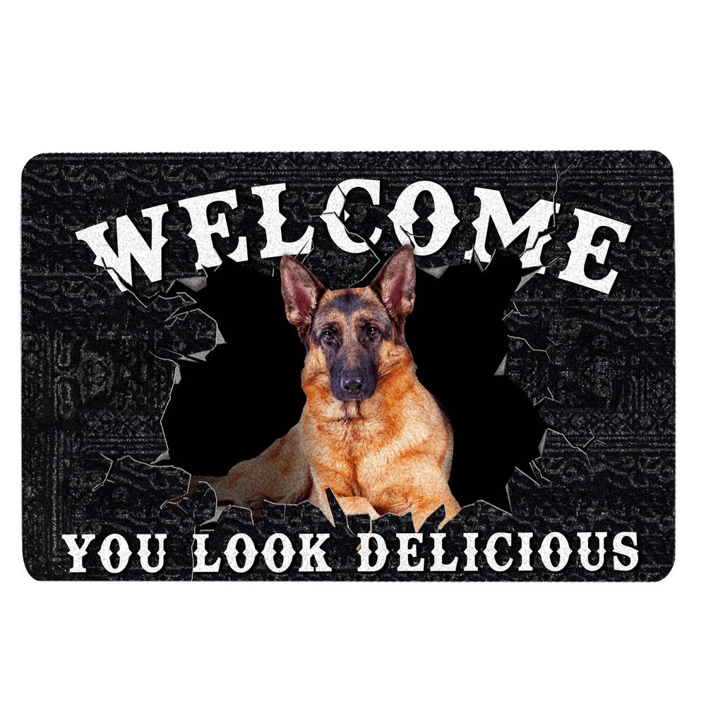 German Shepherd Welcome Doormat, Funny German Shepherd Welcome You Look Delicious Dog Lover Gift Welcome Doormat, Pets Home Decor Door Mat