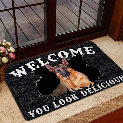 German Shepherd Welcome Doormat, Funny German Shepherd Welcome You Look Delicious Dog Lover Gift Welcome Doormat, Pets Home Decor Door Mat