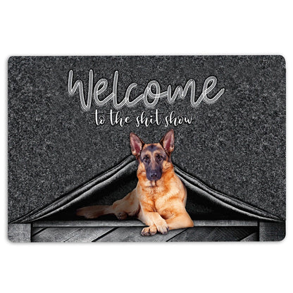 German Shepherd Welcome Doormat, German Shepherd Dog Welcome to The Shitshow Gifts For Dog Lovers Welcome Doormat, Pets Home Decor Door Mat
