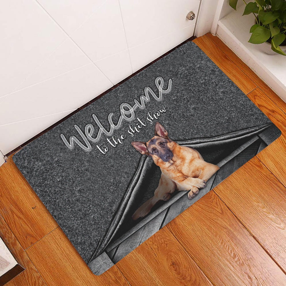 German Shepherd Welcome Doormat, German Shepherd Dog Welcome to The Shitshow Gifts For Dog Lovers Welcome Doormat, Pets Home Decor Door Mat